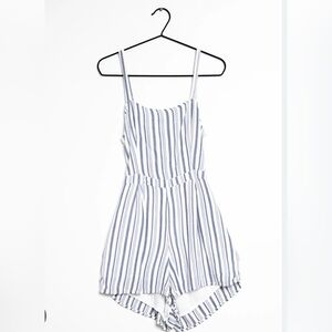 Striped Navy and White Romper